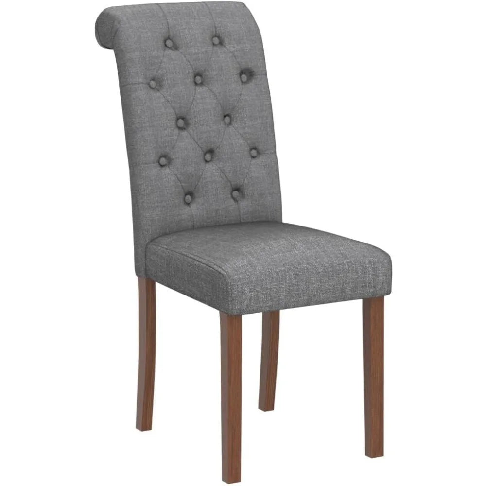 Button Tufted Dining Chairs Set of 2, Accent Parsons Diner Chair Upholstered Fabric Dining Room Chairs Stylish Kitchen Chairs