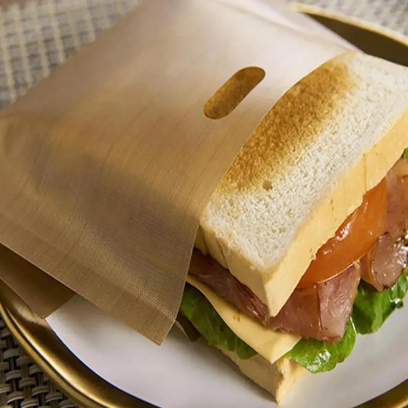 Reusable Toaster Bags Non-stick Sandwich Bags Heat Resistant Toast Microwave Oven Heating Pastry Tool Food Storage Bags