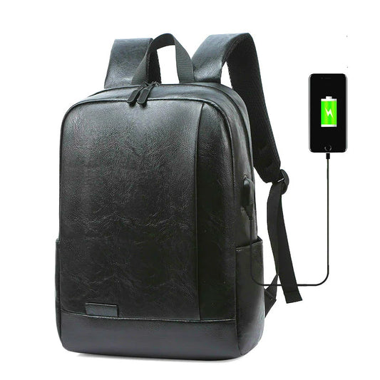 Men's PU Leather Laptop Backpack Waterproof Usb Charging Lightness Backpacks Outdoor Travel School Bagpacks Fitness Bag