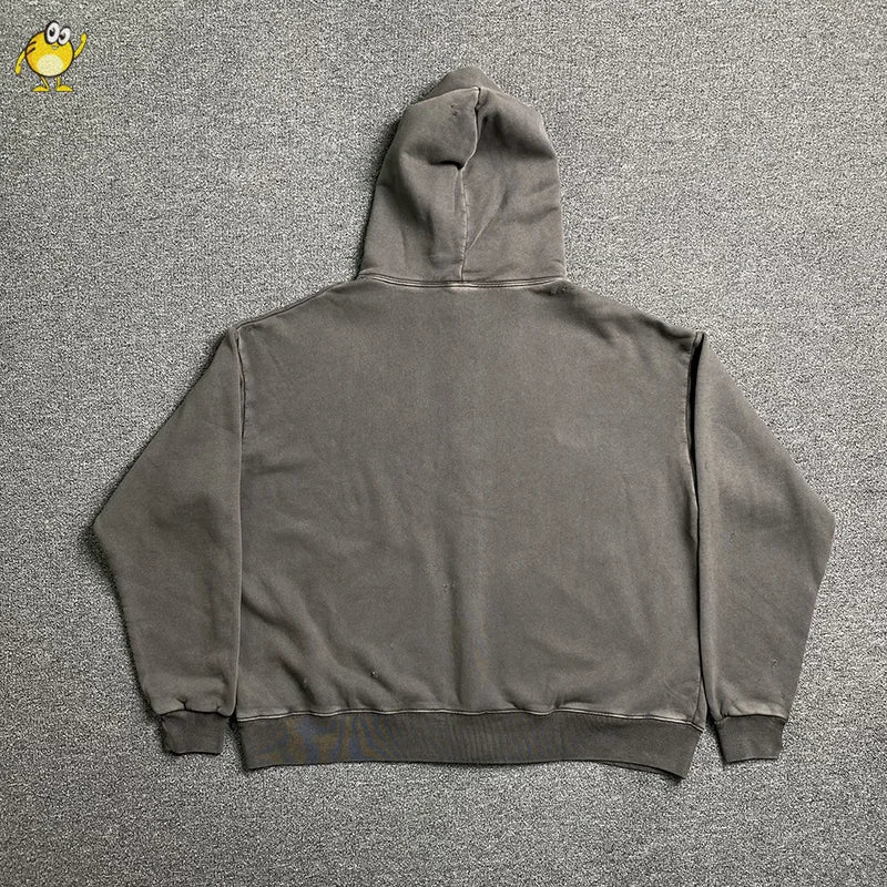 Top Quality Saint Zip Hoodies Men Woman Vintage Washed Do Old Damaged High Street Sweatshirts Hooded Pullovers