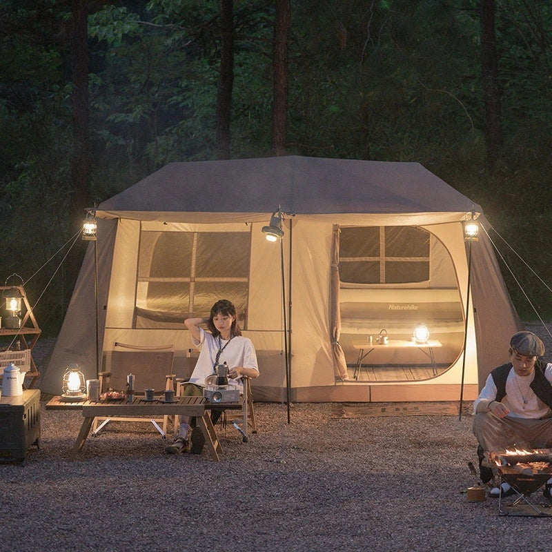 13㎡ Luxury Camping Trip, Outdoor Camping, Two Room Family Tent, Village 13, Automatically Opened  Big Tent Camping