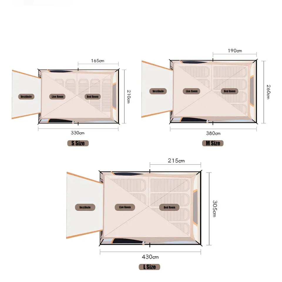 Family Camping Travel Tent Hot Sale UV Protection 2/4/6/8 People Luxury Outdoor Tents Factory Direct Sale