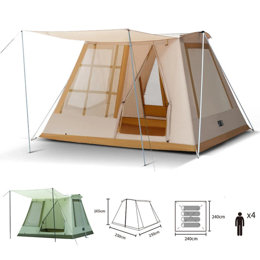 8.2X8.2Ft Camping Tents Glamping Luxury Tents Outdoor Camping Bow Tent For 2-4 Person Oxford Cloth Wind Resistent Easy Install